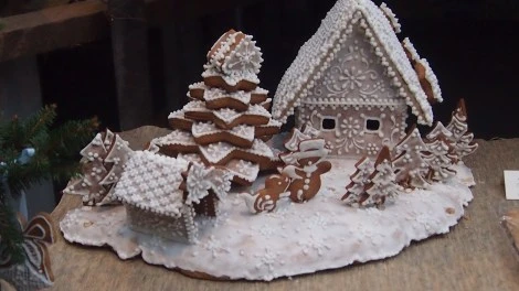 Gingerbread still life at the Christmas exhibition at the Botanical Garden of Charles University, Prague, December 2013